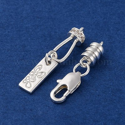 Латунная застежка-клешня с микропейвом из прозрачного кубического циркония KK-C076-07S-1