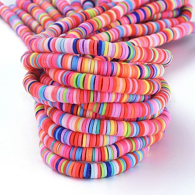 PandaHall Elite 8Strands 4 Colors Handmade Polymer Clay Beads Strands, for  DIY Jewelry Crafts Supplies, Heishi Beads, Disc/Flat Round, Mixed Color