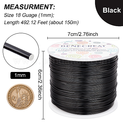 Wholesale BENECREAT 18 Gauge (1mm) Aluminum Wire 492FT (150m) Anodized  Jewelry Craft Making Beading Floral Colored Aluminum Craft Wire - Light  Gold 
