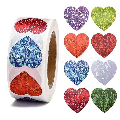 1 Rotolo 500 pezzi Adesivi a forma di cuore per San Valentino
