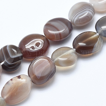 Chapelets de perles en agate à rayures naturelles/agates à bandes G-E483-33-1