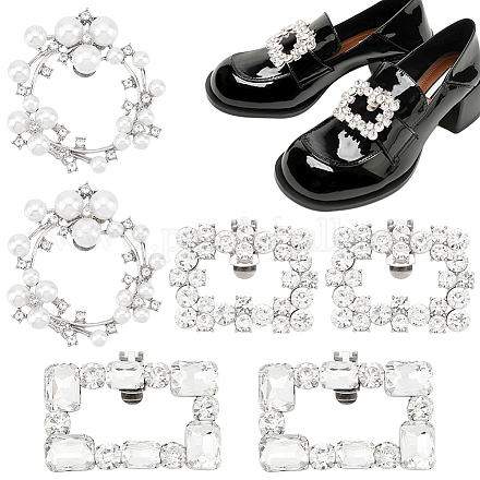 Pandahall elite 6pcs 3 stylecrystal décoration de chaussures en strass AJEW-PH0004-50-1