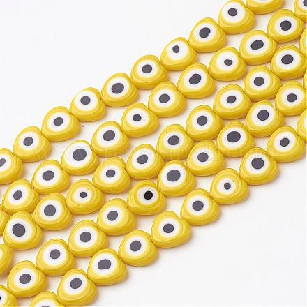 Chapelets de perles vernissées manuelles LAMP-J080-02-10x4mm-1