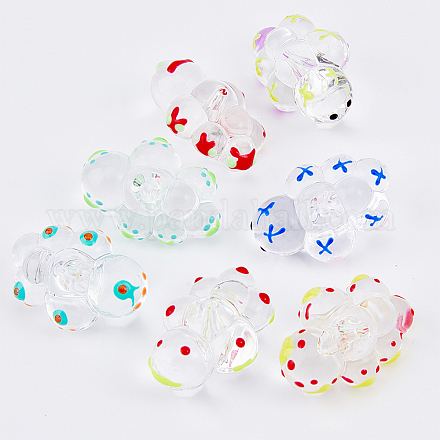 DICOSMETIC 14Pcs 7 Colors Cute Cloud Beads Cloud Acrylic Beads Transparent Acrylic Beads with Enamel Colored Loose Spacer Beads Small Hole Beads 2mm for Beading Jewelry Making ACRC-DC0001-01-1