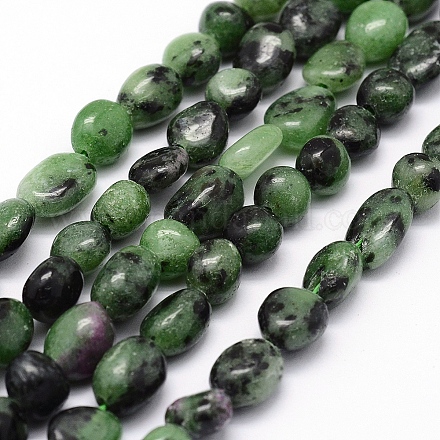 Natural Ruby in Zoisite Beads Strands G-K230-14-1