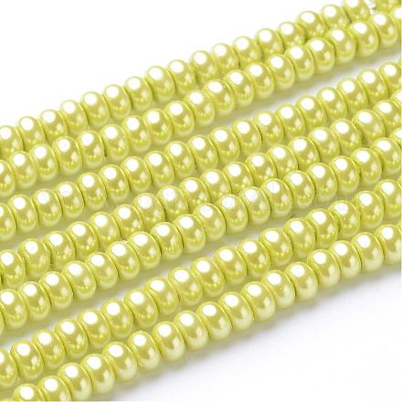 Eco-Friendly Spray Painted Glass Rondelle Bead Strands DGLA-L003-3x5mm-14-1
