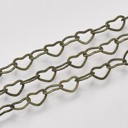 Cadenas de corazón de hierro recubiertas de latón soldado CH-S125-04A-AB-1