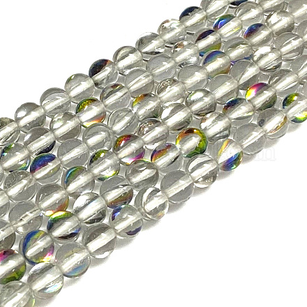 Chapelets de perles en pierre de lune synthétique G-E536-01A-1