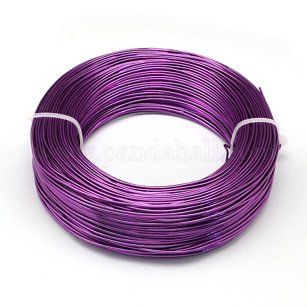 丸アルミ線  曲げ可能なメタルクラフトワイヤー  DIYジュエリークラフト作成用  暗紫色  9ゲージ  3.0mm  25m / 500g（82フィート/ 500g） AW-S001-3.0mm-11-1