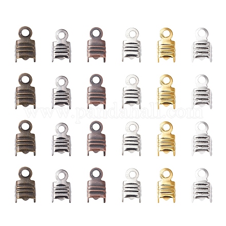 300 Stück 6 Farben faltbare Crimpenden aus Eisen IFIN-YW0003-25-1