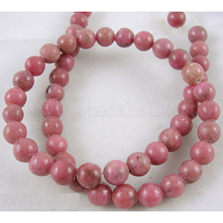 Filo di perle rotonde di rodonite con pietre preziose X-GSR018-1