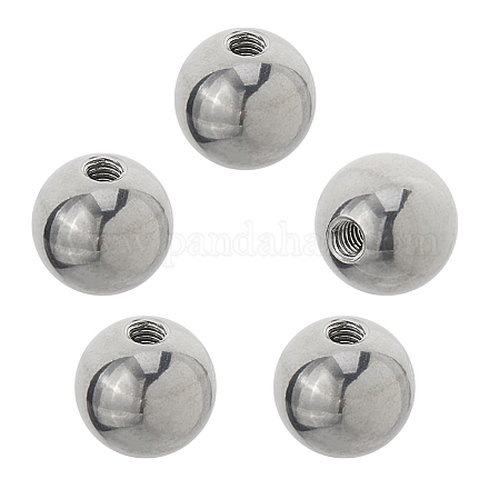 5 шт. европейские бусины из нержавеющей стали 304 STAS-FH0002-40B-1