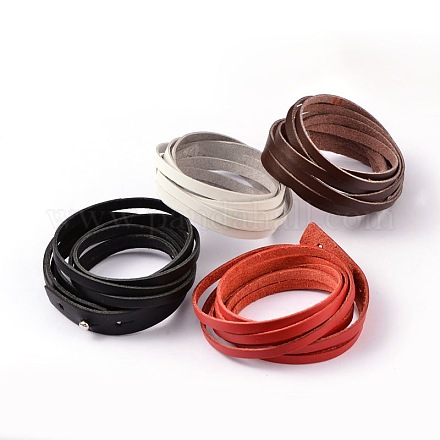 3-Loops Leather Cord Wrap Bracelets BJEW-D348-03-1