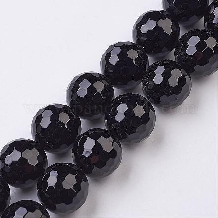 Dyed Natural Black Onyx Bead Strands G-E302-078C-18mm-1