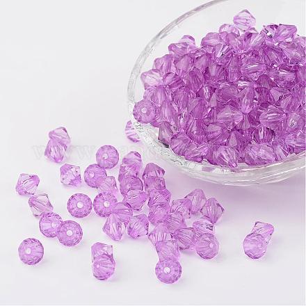 Faceted Bicone Transparent Acrylic Beads DBB8mm-75-1