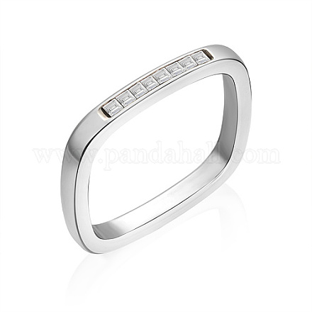 ステンレス鋼のラインストーンの指輪304個  長方形  クリスタル  ワイド：3mm DV7785-1-1