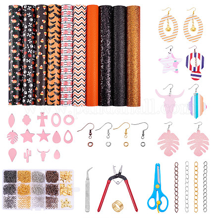 DIY Halloween Theme Glitter Dangle Earrings Making Kit JX049A-1