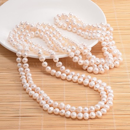 Natürlichen Perlen Halskette NJEW-P129-B-06-01A-1