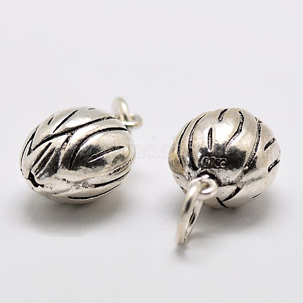 Vintage Thai Sterling Silver Flower Bud Charms Pendants for Jewelry Making STER-L008-120-1