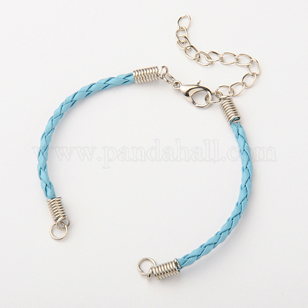 Braided PU Leather Cord Bracelet Making AJEW-JB00032-03-1