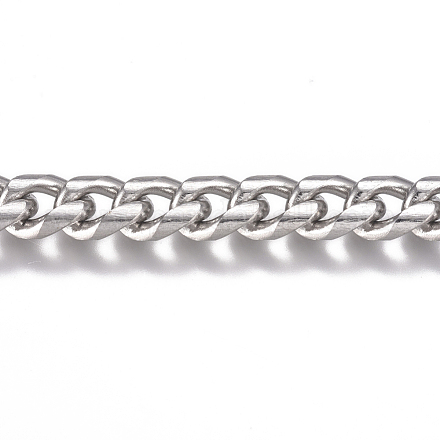 201 Stainless Steel Cuban Link Chains CHS-G017-14P-1