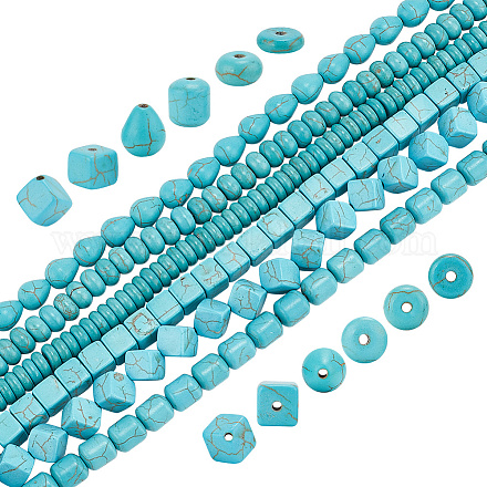 Arricraft 6 brins 6 styles brins de perles synthétiques turquoises G-AR0005-11-1