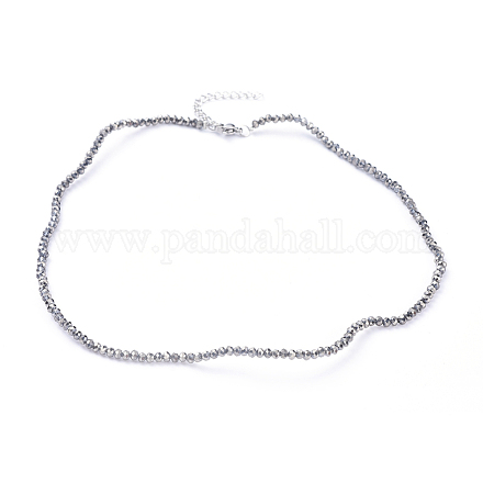 Verre plaquent colliers de perles NJEW-JN02793-02-1