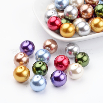 Mixed Glass Pearl Round Beads X-HYC006-1