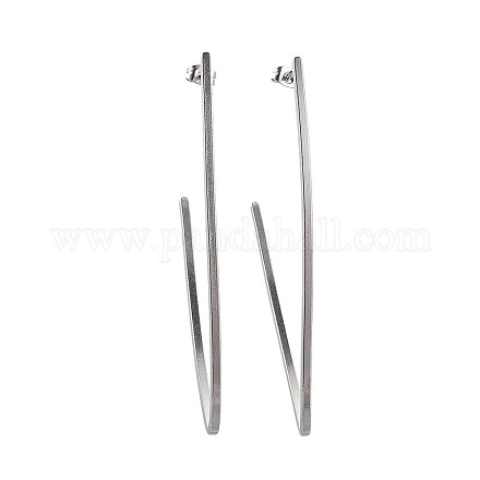 304 Stainless Steel Ear Studs EJEW-P173-01P-1