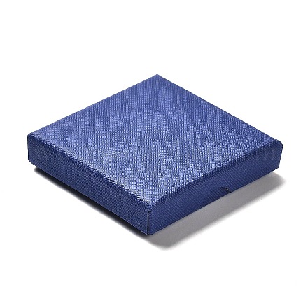 厚紙のジュエリーセットボックス  内部のスポンジ  正方形  ブルー  7.05~7.1x7.15x1.6cm CBOX-C016-01B-02-1
