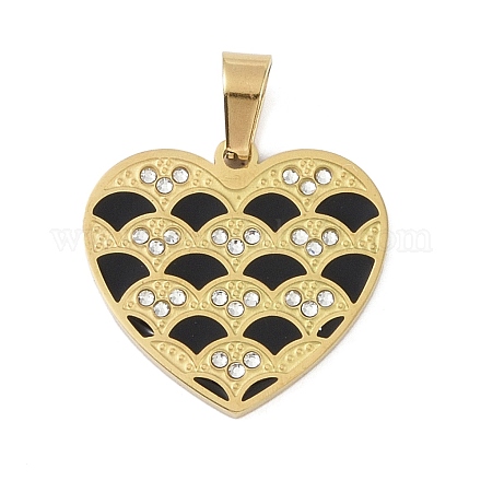 Ионное покрытие (ip) 304 нержавеющая сталь эмаль стразы подвески STAS-Q325-02C-G-1