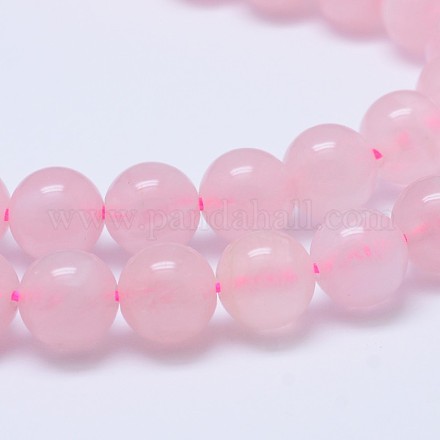 Madagascar naturel rose de perles de quartz Strads G-D654-8mm-1