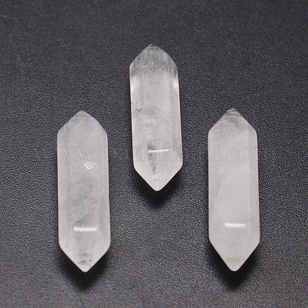 Natürliche Quarzkristallperlen mit doppelter Spitze G-K010-30mm-01-1