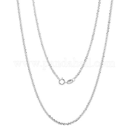 スターリングシルバーの薄い可憐なリンクチェーンネックレス、女性、男性用。  銀  925インチ（15.75cm） JN1096A-01-1