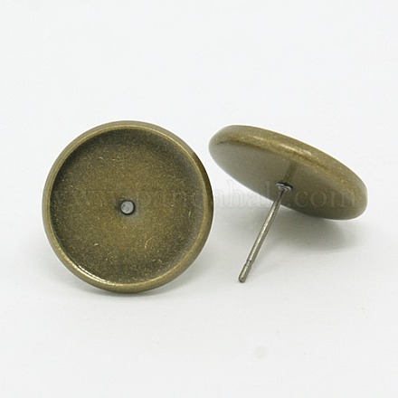 Brass Ear Stud Posts X-KK-E589-16mm-AB-NR-1
