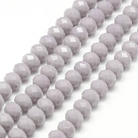 Opaque Solid Color Crystal Glass Rondelle Beads Strands EGLA-F046A-12-1