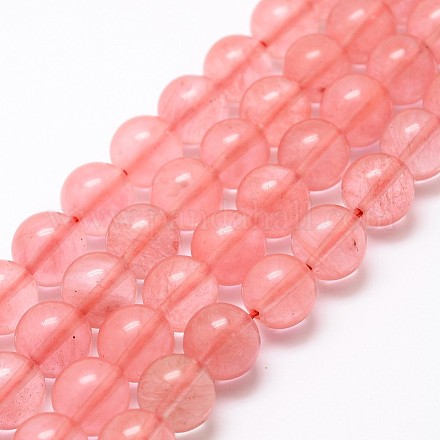 Chapelets de perles cerise quartz en verre G-G735-44-8mm-1