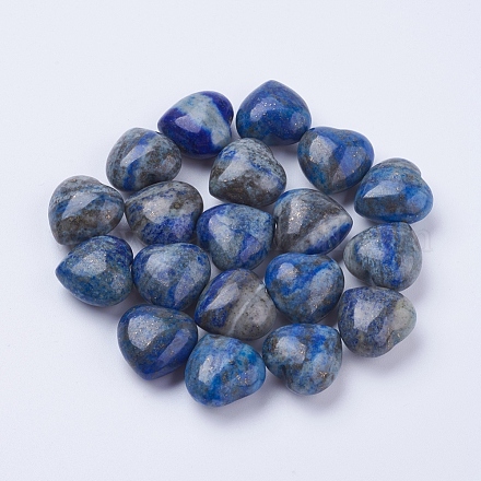 Piedras de amor de corazón de lapislázuli natural DJEW-P009-02A-1