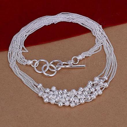 Popular Silver Plated Brass 6-strand Chain Necklaces NJEW-BB12662-1