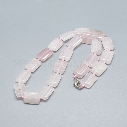 Colliers avec perles de quartz rose naturel NJEW-S398-17-1