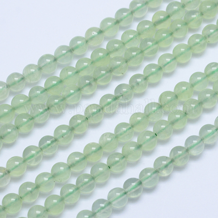Runde natürliche prehnite Perlen Stränge G-L417-12-6.5mm-1