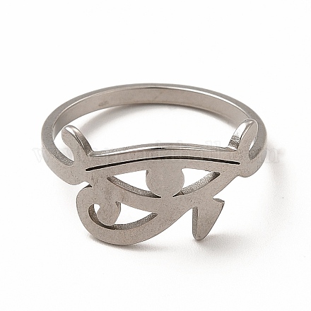 304 anillo de dedo de ojo de horus de acero inoxidable para mujer RJEW-K239-10P-1