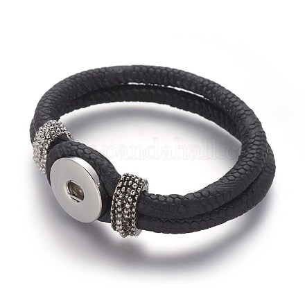 Fabrication de bracelets à pression en cuir PU AJEW-R023-01-1