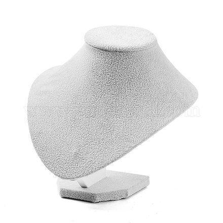 Busto de plástico cubierto con expositores de collares de terciopelo. NDIS-L006-01A-1