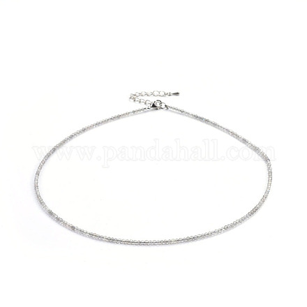 Натуральные лабрадоритные вышитые бисером ожерелья NJEW-F245-A11-1