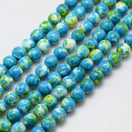 Synthetic Ocean White Jade Beads Strands X-G-L019-8mm-06-1