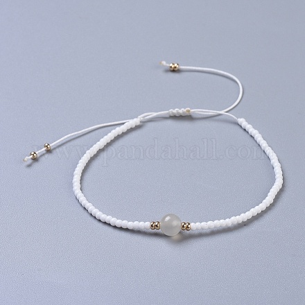 Nylonfaden geflochtene Perlen Armbänder BJEW-JB04346-09-1