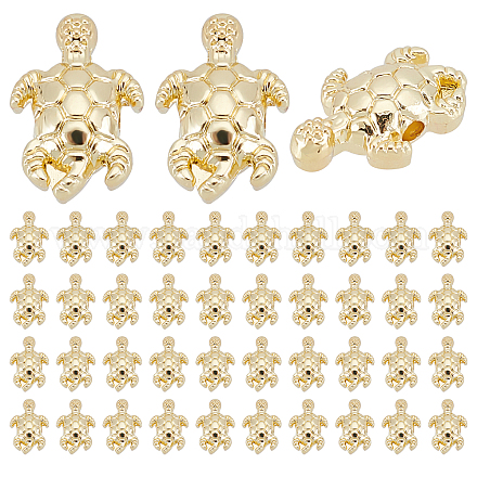 Pandahall 80 pièces perles de tortue de mer 13x9x4mm breloques de tortue dorée en alliage de métal perles entretoises animales perles de style tibétain pour boucle d'oreille bracelet collier fabrication de bijoux FIND-PH0002-73-RS-1