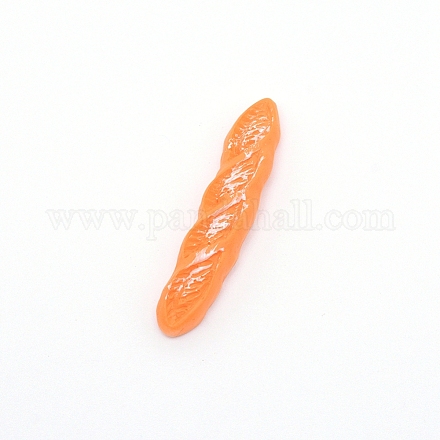 樹脂デコデンカボション  模造食品  穴がない  バゲット  オレンジ  44x9.5x7mm RESI-CJC0001-76-1