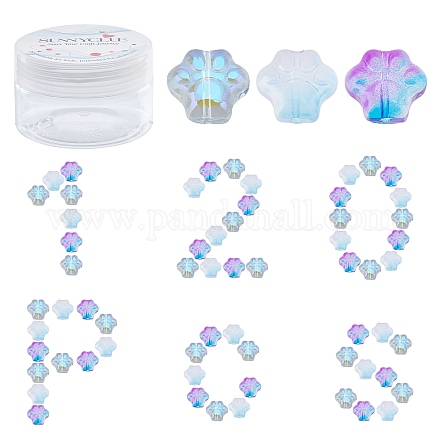 SUNNYCLUE 120Pcs 3 Colors Two Tone Transparent Spray Painted Glass Beads GLAA-SC0001-61-1